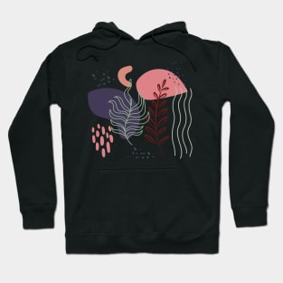 Abstract shapes and plants digital design Hoodie